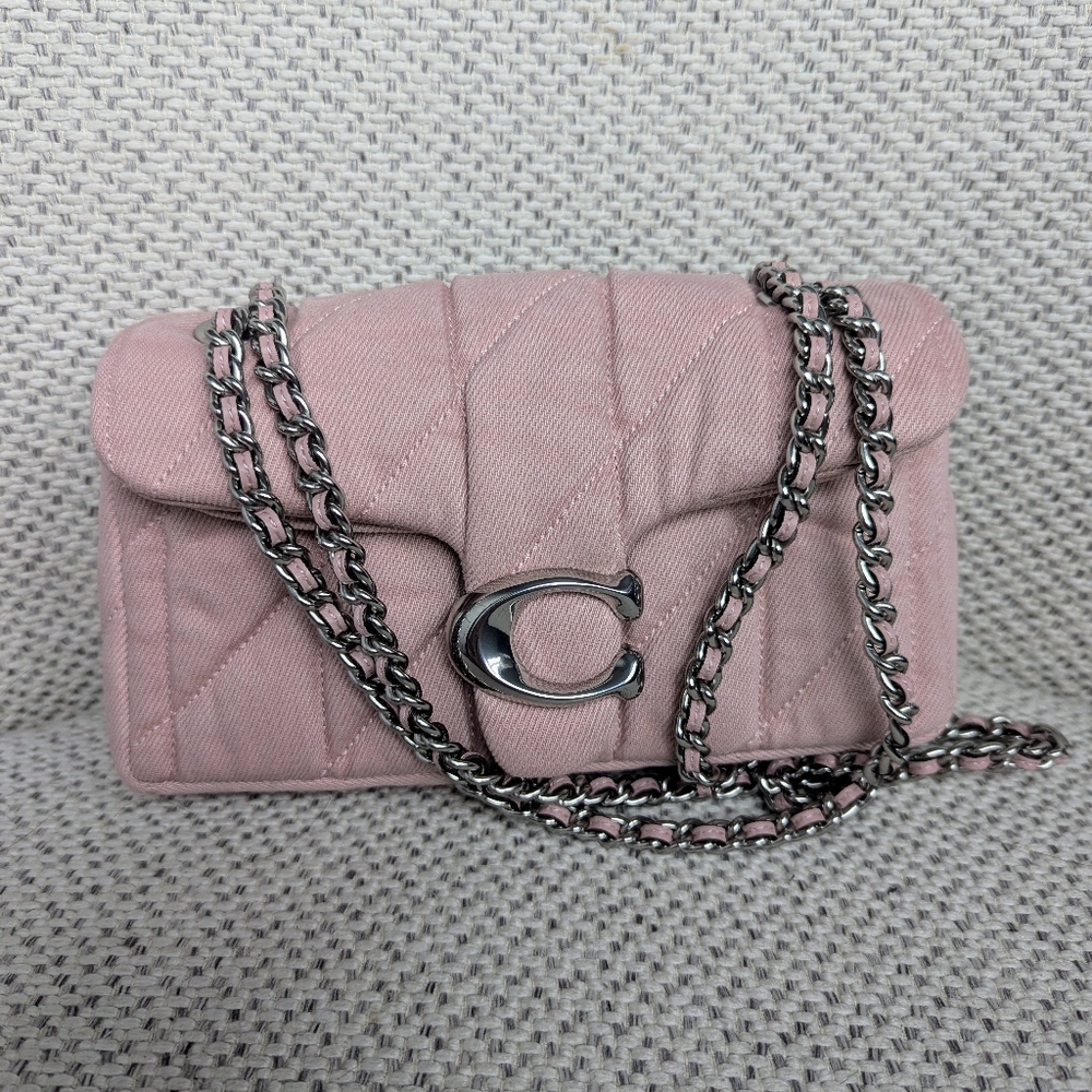 NWOT Coach Denim Quilted Tabby 20 - Ballerina/Silver